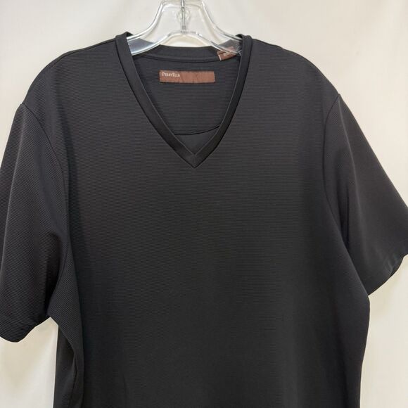 Perry Ellis Men’s Black T Shirt V-Neck Short Sleeve Size XL - Picture 2 of 12